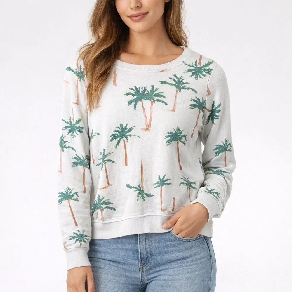 Chaser Palm Tree Print Sweatshirt